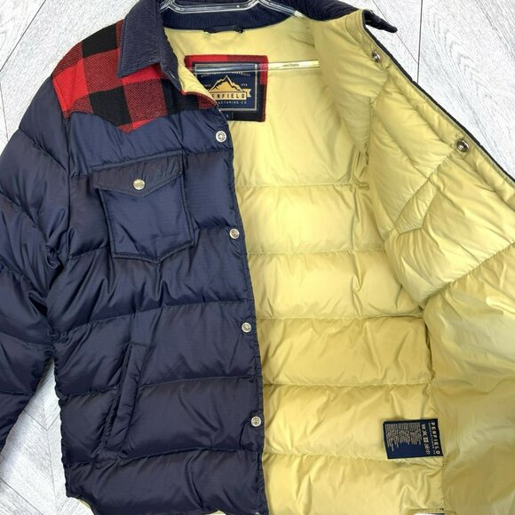 Penfield Rockford Down Puffer Jacket Mens Size Large Navy Blue Buffalo Plaid - Picture 6 of 11